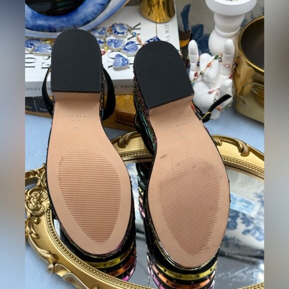 🆕 KURT GEIGER LONDON 🧿 NWOB Shoreditch Rainbow Platform Sandal Sz 36 US 6 - Picture 16 of 16